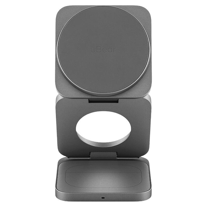 Беспроводное зарядное устройство uBear Balance Slim Qi2.2 – 3 в 1 для iPhone, Watch, AirPods Серый