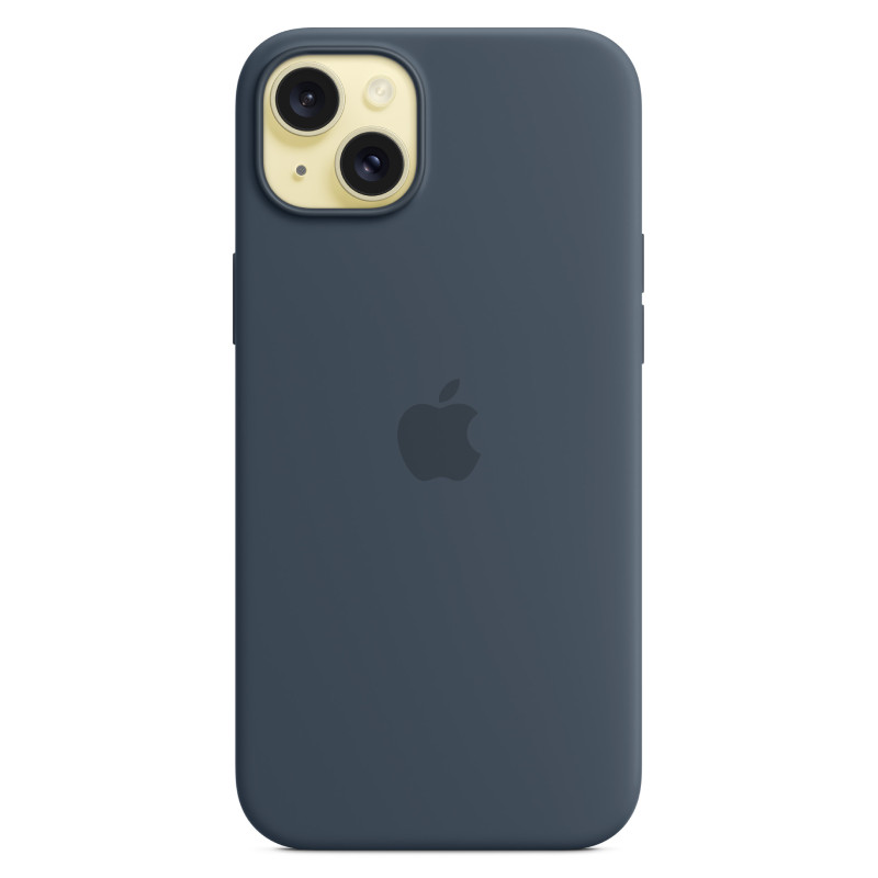 Силиконовый чехол MagSafe для iPhone 15 Plus Синий шторм