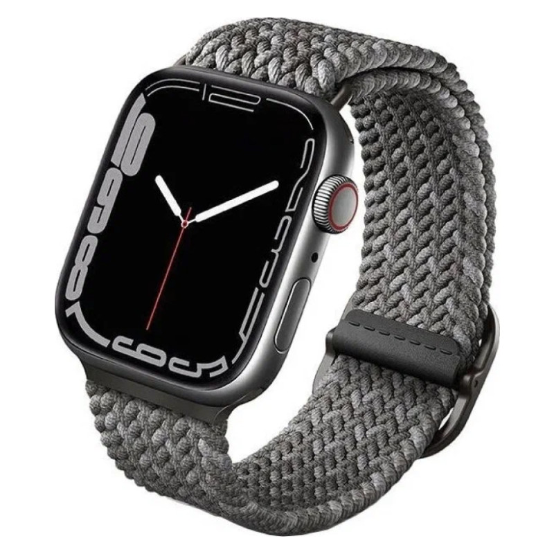 Плетеный ремешок Uniq Aspen DE для Apple Watch 44-49 мм Серая галька