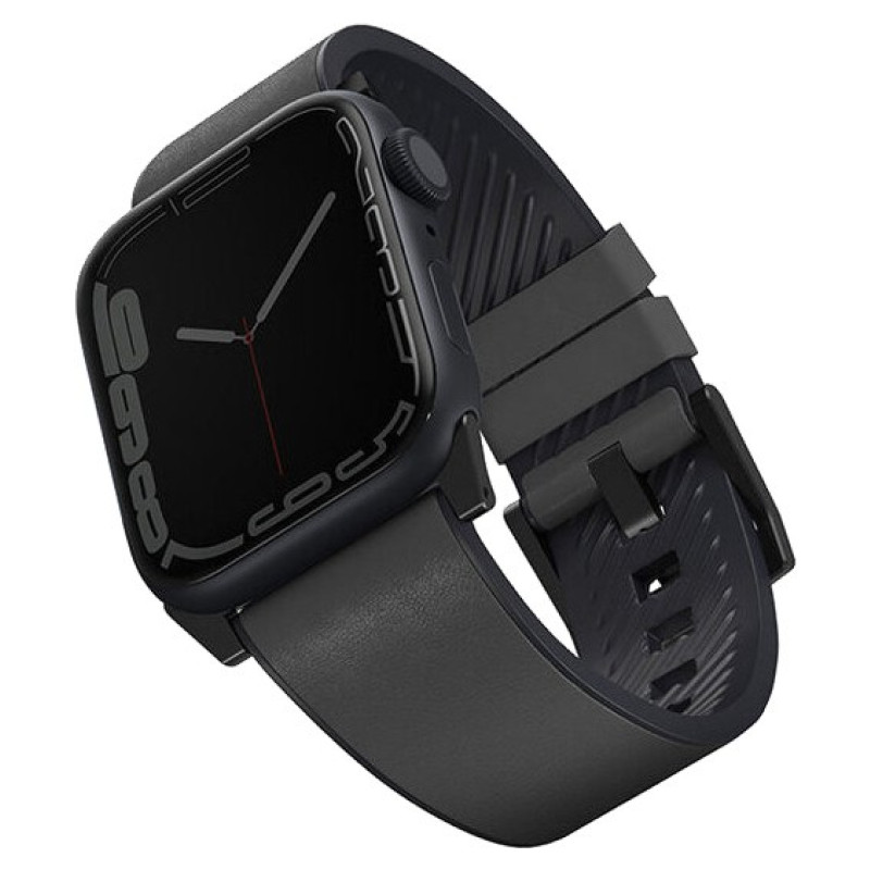 Кожаный влагоустойчивый ремешок Uniq Straden для Apple Watch 44-49 мм Серый
