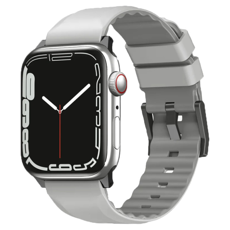 Силиконовый ремешок Uniq Linus для Apple Watch 44-49 мм Серый