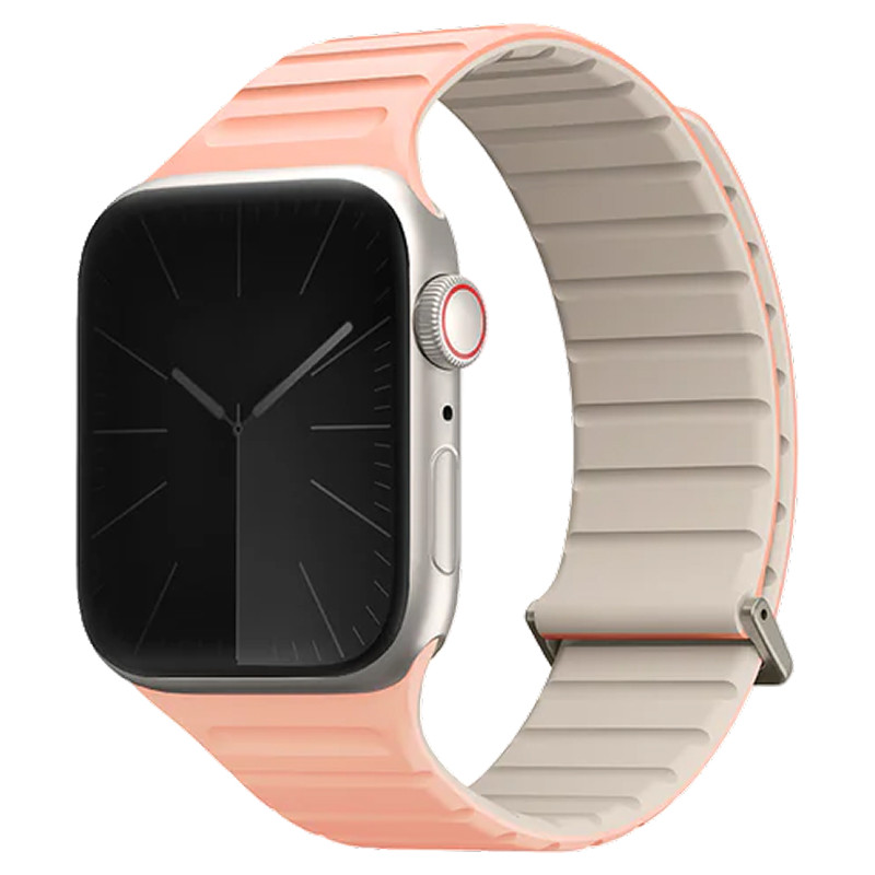 Силиконовый ремешок Uniq Revix Evo для Apple Watch 44-49 мм Розовый/Слоновая кость