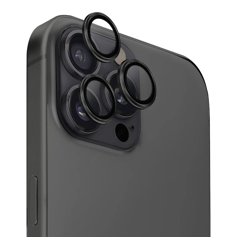 Защитное стекло объектива камеры Uniq Optix для iPhone 16 Pro/Pro Max Серый хром
