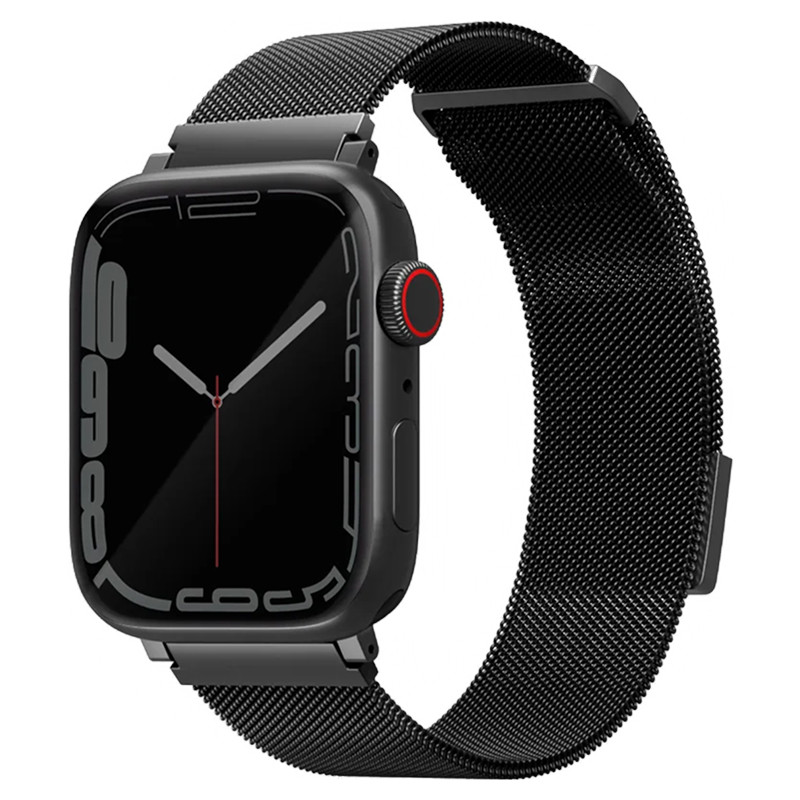Стальной ремешок Uniq Dante для Apple Watch 40-42 мм мелкое плетение Графит
