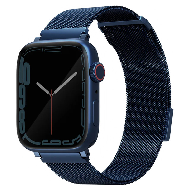 Стальной ремешок Uniq Dante для Apple Watch 40-42 мм мелкое плетение Синий