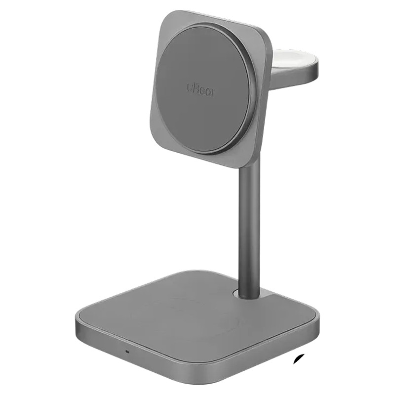Беспроводное зарядное устройство uBear Evoke Q2 – 3 в 1 для iPhone, Watch, AirPods Серый